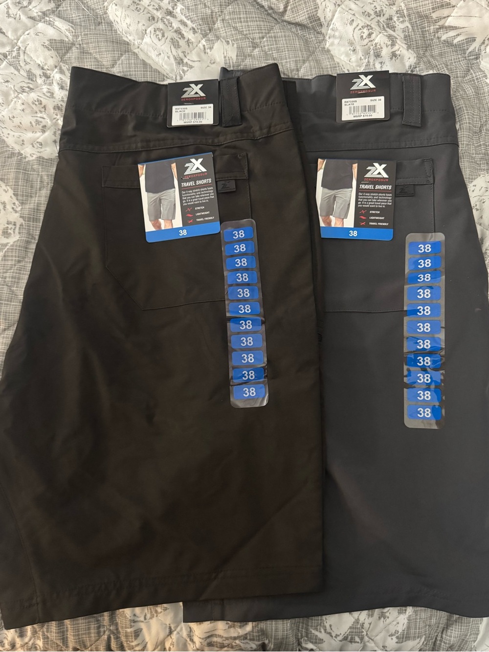 ZeroXposur Men's Hybrid Shorts - Black and Charcoal 2 for $20